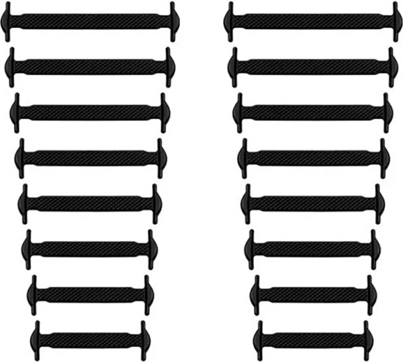 Lacets en silicone sans nœud noirs