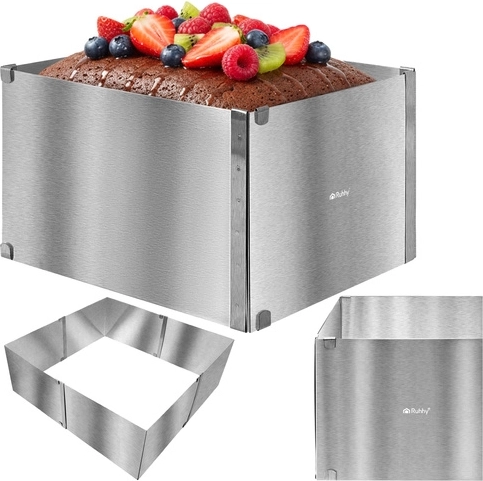 Ruhhy verstellbarer rechteckiger Konditorrahmen aus Edelstahl 15 cm