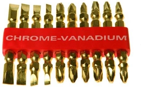 Set of 10 Double-Ended HOBBY Bits made of Chrome Vanadium Steel