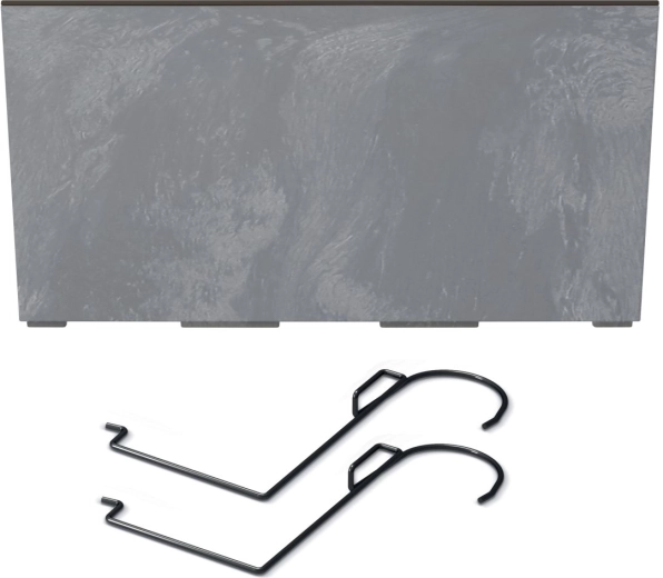 Jardinière Urbi Case effet béton W marengo avec crochets et insert