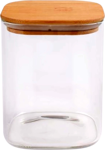 Borosilicate glass jar with bamboo lid, 930 ml