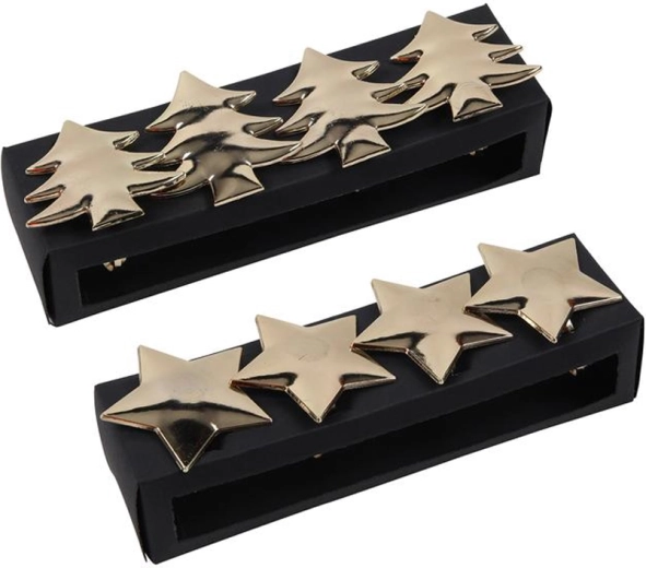 Decoratieve servetringen – roze boompje en ster, set van 4 stuks