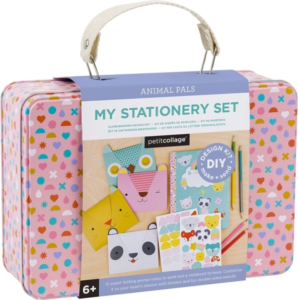 Petit Collage creative suitcase – animal letter set