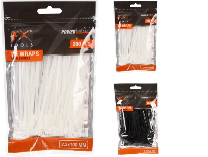 Set of nylon cable ties 10 cm – 200 pcs