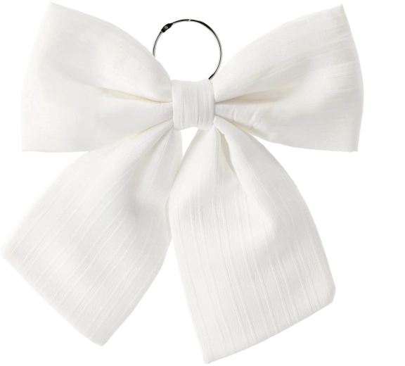 Witte kerststrik 34 cm