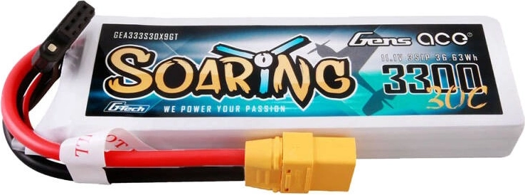 Gens ace G-Tech Soaring 3300mAh 11,1V 30C 3S1P LiPo-accupack met XT90-connector