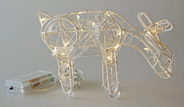 LED decoration reindeer from acrylic 20 cm with timer, 20 LED