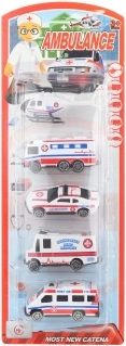 Set reddingsvoertuigen – ambulance, 5 stuks