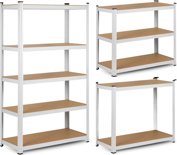 Metal Shelving Unit Humberg 150 × 75 × 30 cm, white, 5 shelves