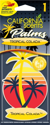 Désodorisant suspendu pour voiture California Scents Palm Tropical Colada