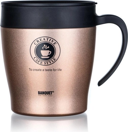 Mug isotherme TAZZA 330 ml marron métallisé