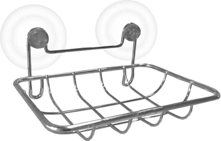 Porte-savon rectangulaire suspendu 13 × 9 cm, chrome