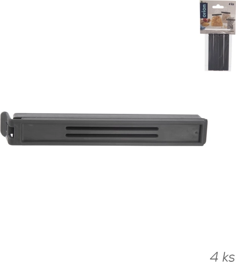 Tütenclip UH 10,5 cm, 4 Stk., dunkelgrau