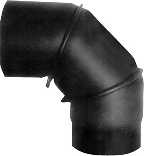 Coude de fumée orientable 130 mm, 90°, acier 1,5 mm, noir