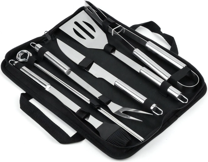 RENEW FORCE BBQ tool set in a case – 6 stainless steel tools