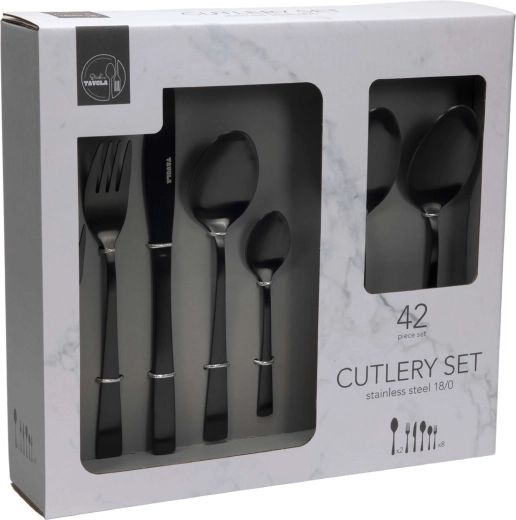 42-piece black cutlery set