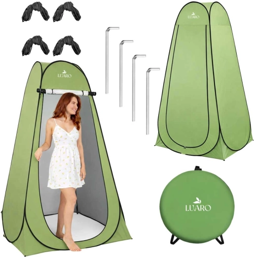 LUARO Pop-Up Private Tent for Shower, Changing, and Toilet – Green