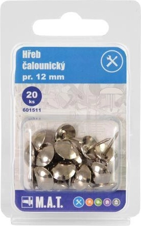 Gestoffeerde spijker, vernikkeld 12 mm (20 stuks)