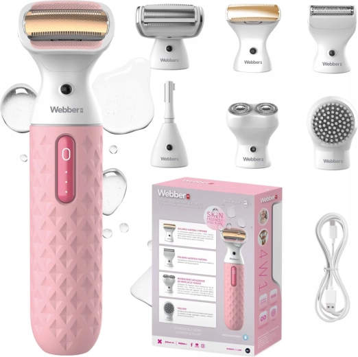 Draadloos dames scheerapparaat en trimmer 4-in-1 voor gezicht en lichaam WEBBER