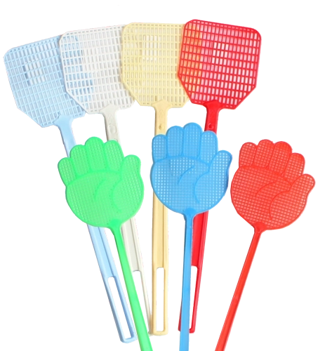 Fly swatter with ergonomic handle