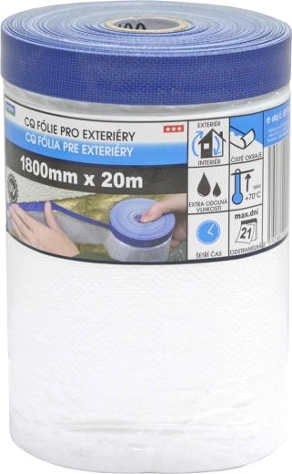 Ruban de masquage extérieur avec film de protection 180 × 2000 cm auto-adhésif