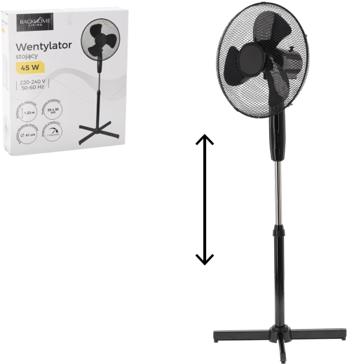 Staande ventilator zwart 45 W