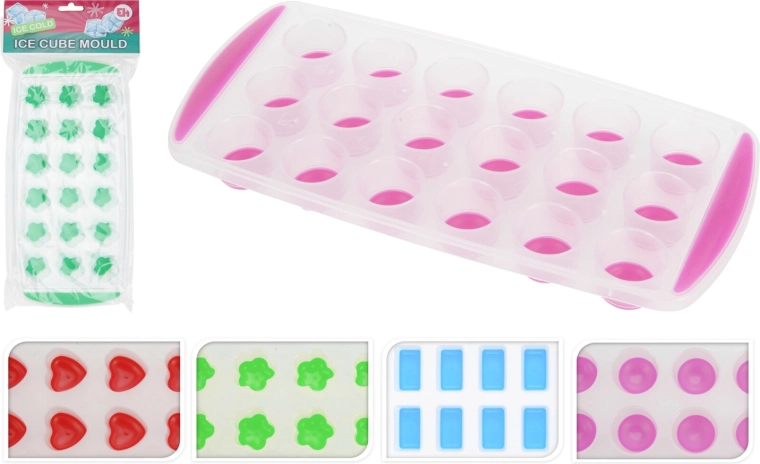 Moule à glaçons avec formes variées en TPR, 24,5 × 11,7 × 2,5 cm