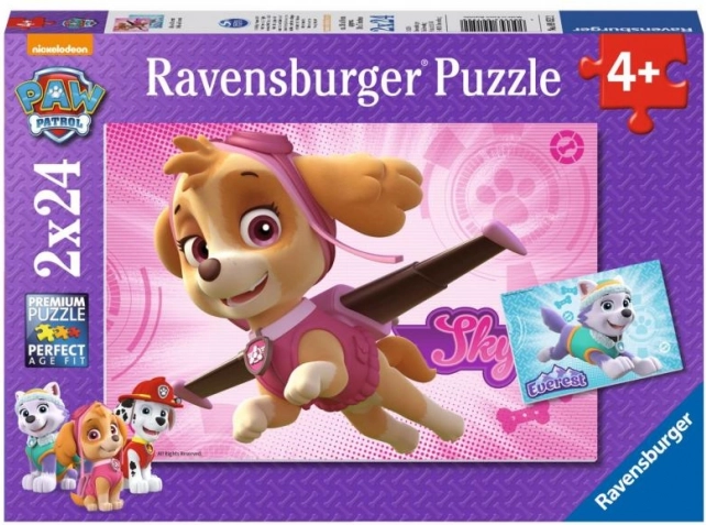 Ravensburger puzzel Paw Patrol Skye en Everest 2×24 stukjes