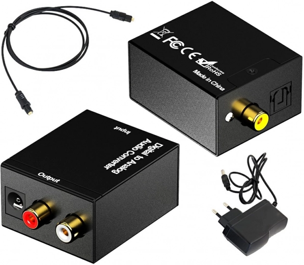Audio-converter SPDIF met optische kabel