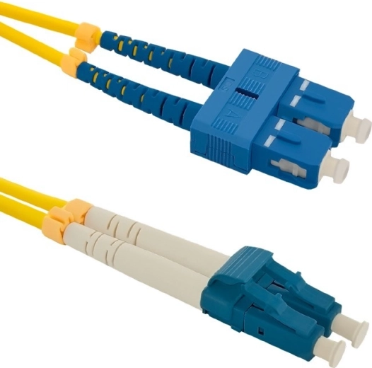 Fiber optic patch cord SC/UPC–LC/UPC, singlemode 9/125, G.652D, 1 m