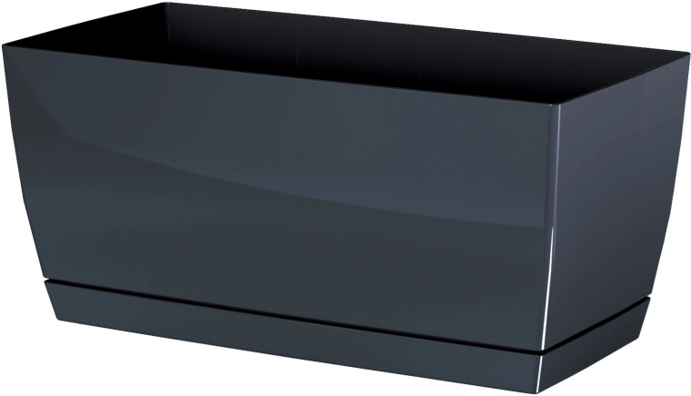 Bloembak met schaal COUBI CASE P 24 cm grafiet