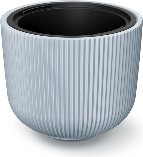 Milly planter with insert 46.9 cm – light grey plastic flower pot for indoor and outdoor use