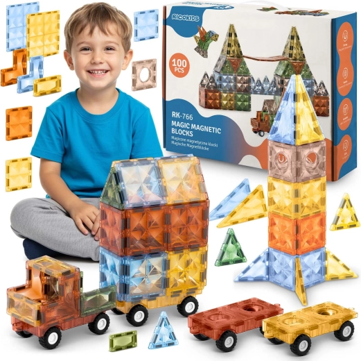 Ricokids Magnetic Construction Set, 100 Pieces
