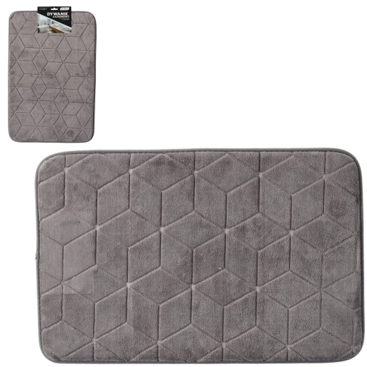 Gray microfiber bathroom mat 40 × 60 cm