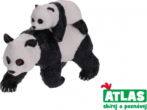 panda figurine with cub 8 cm
