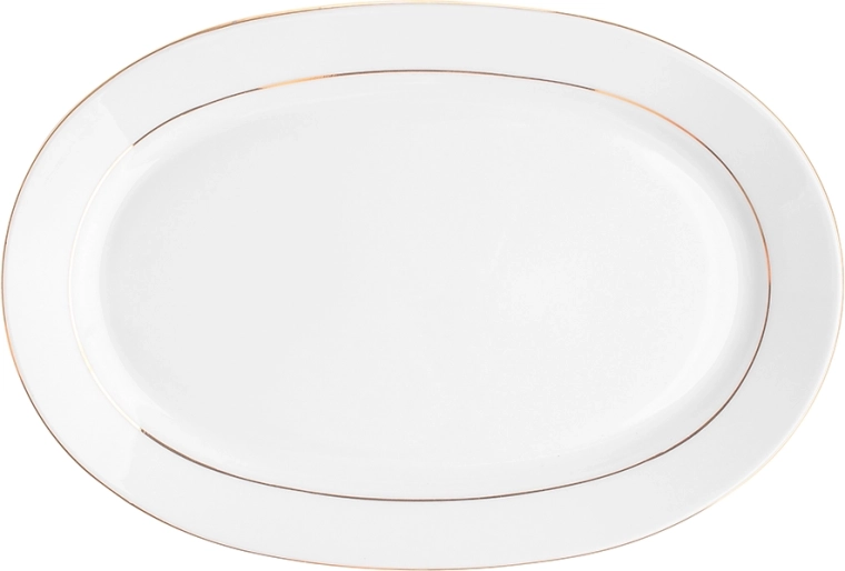 Demi-plat de service ovale MariaPaula klasyka « ligne dorée » 28 cm