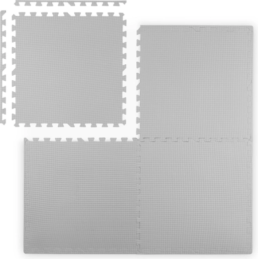 Grande dalle puzzle en mousse RICOKIDS 60 × 60 cm, 4 pcs, gris