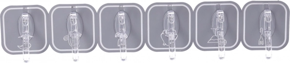 Crochets autocollants 6 pièces - gris