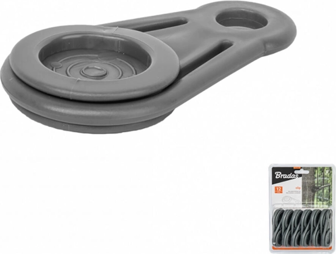 Klem met oog en handgreep, kunststof, 12 stuks