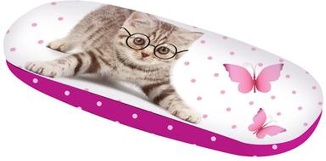 Glasses case with cat or dog motif 16.5 × 6.5 × 4 cm