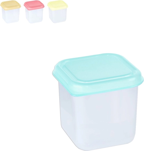 Plastic mini bewaardoos vierkant 0,15 l mix