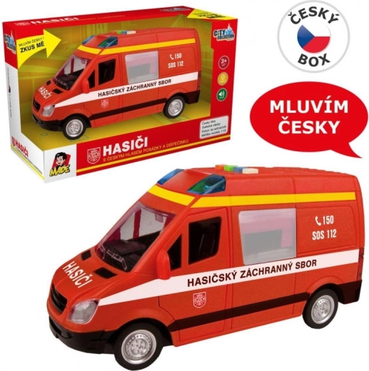 Fourgon de pompiers à friction avec son et lumière