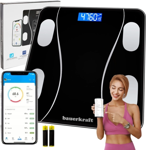 Smart analytical bathroom scale with Bluetooth and app up to 180 kg