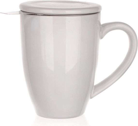 Tasse en céramique avec couvercle et filtre inox 350 ml