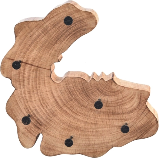 Porte-clés mural en bois de manguier