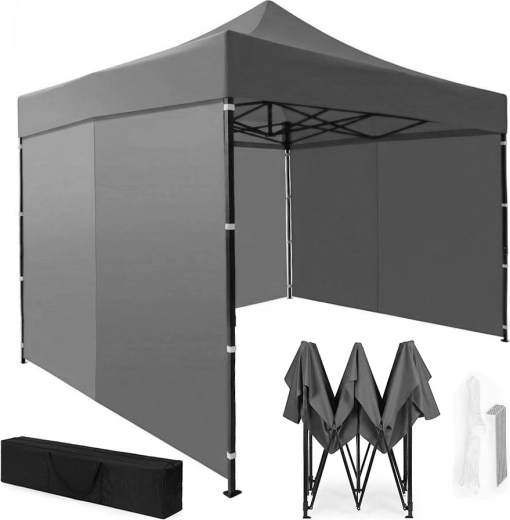 automatische partytent voor de tuin 3 × 3 m, grijs, MultiGarden