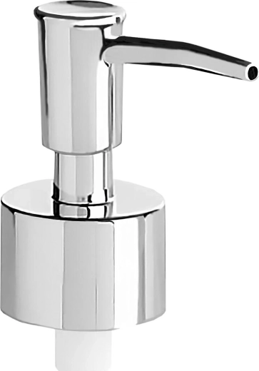 Universal replacement pump for soap dispenser, chrome