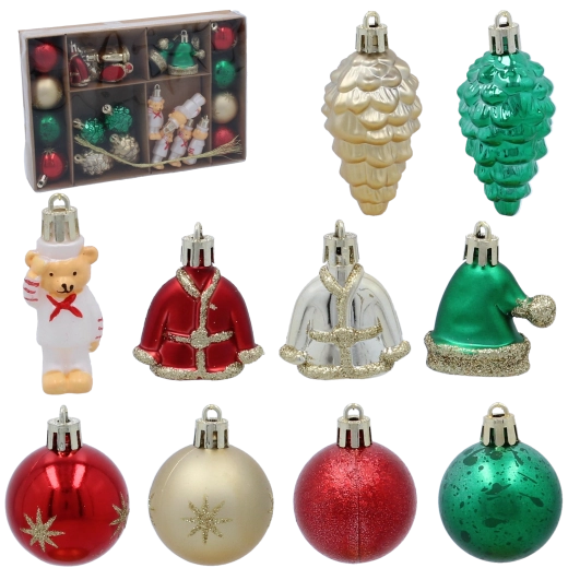 Set van 24 gouden kerstballen van onbreekbaar plastic 6 cm