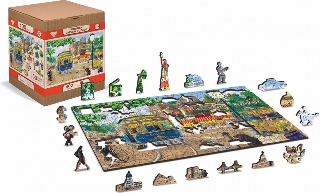 Houten puzzel WOODEN CITY Victoriaanse straat 2-in-1, 400 stukjes