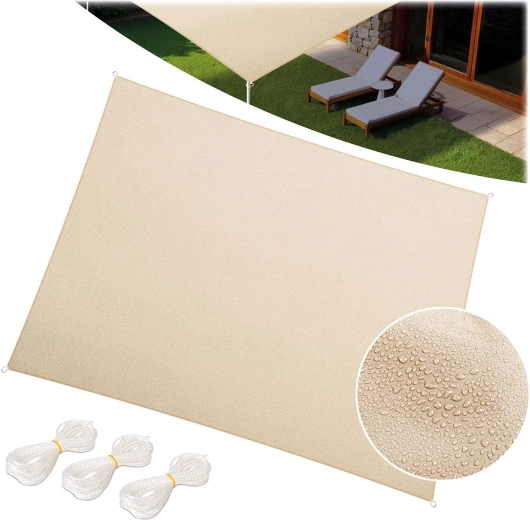 Rechthoekig schaduwdoek 3 × 4 m beige